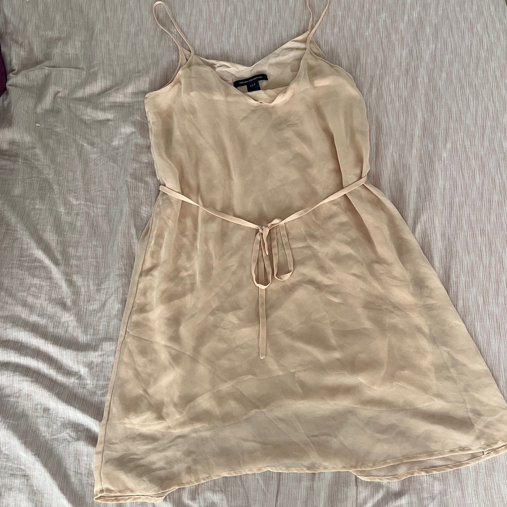 French Connection Elegant Pink-Cream Slip Dress
